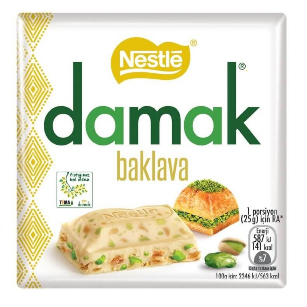 Nestle Damak Baklavali Kare Çikolata 60